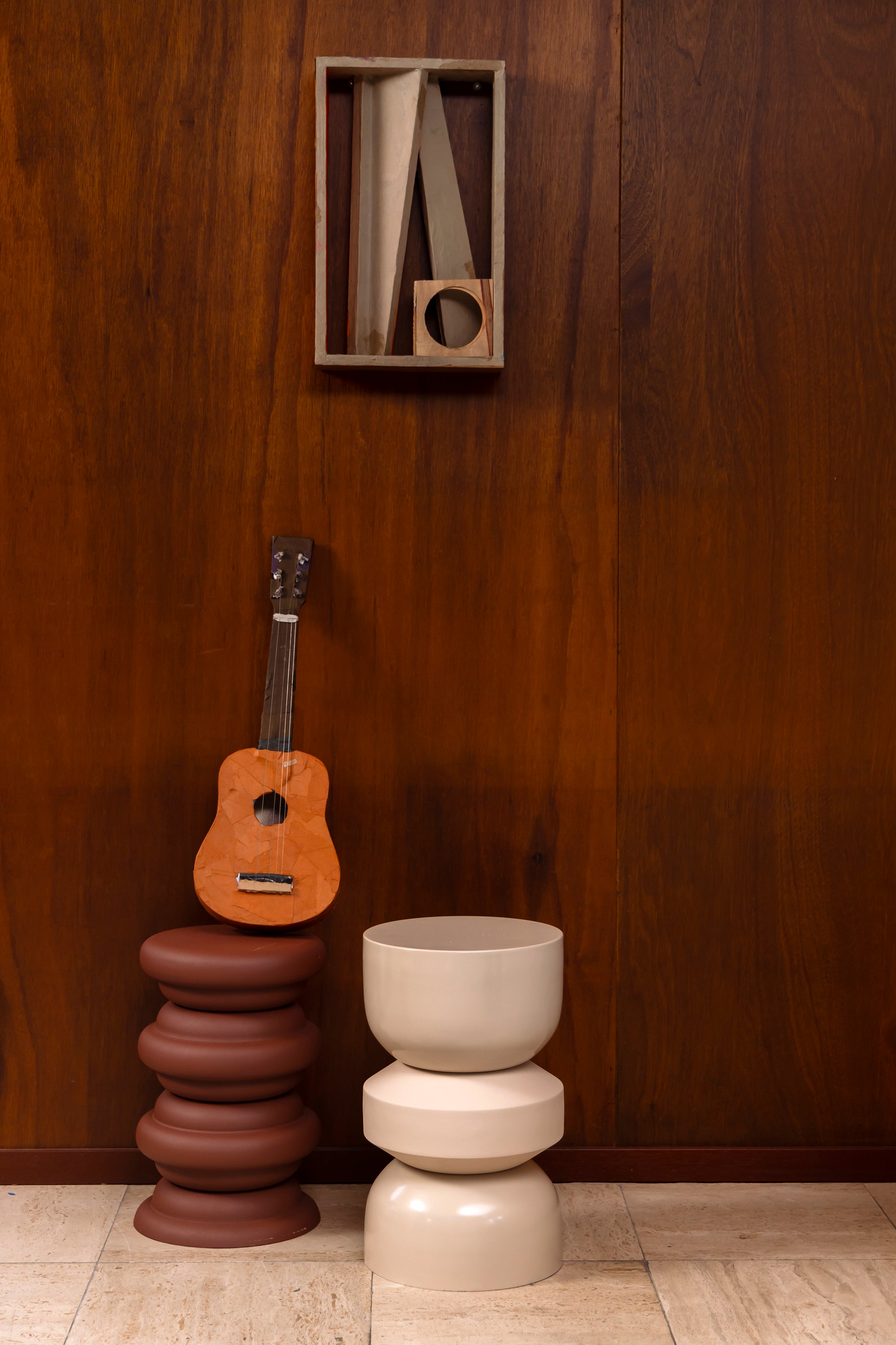 Dutchbone Apollo Beige Stool Side Table